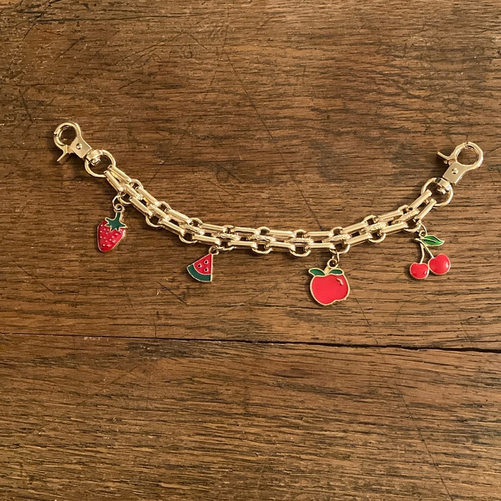 Purse/Bag Chain (Small) w/Strawberry, Watermelon, Apple & Charms NWOT 🍓🍉🍎🍒